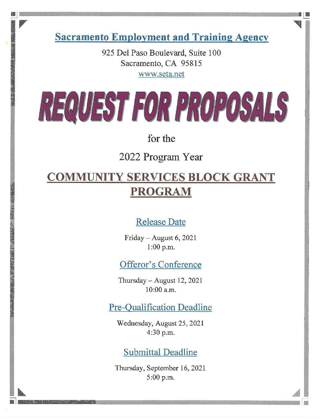 2022 Community Services Block Grant RFP Revised August 18, 2021
