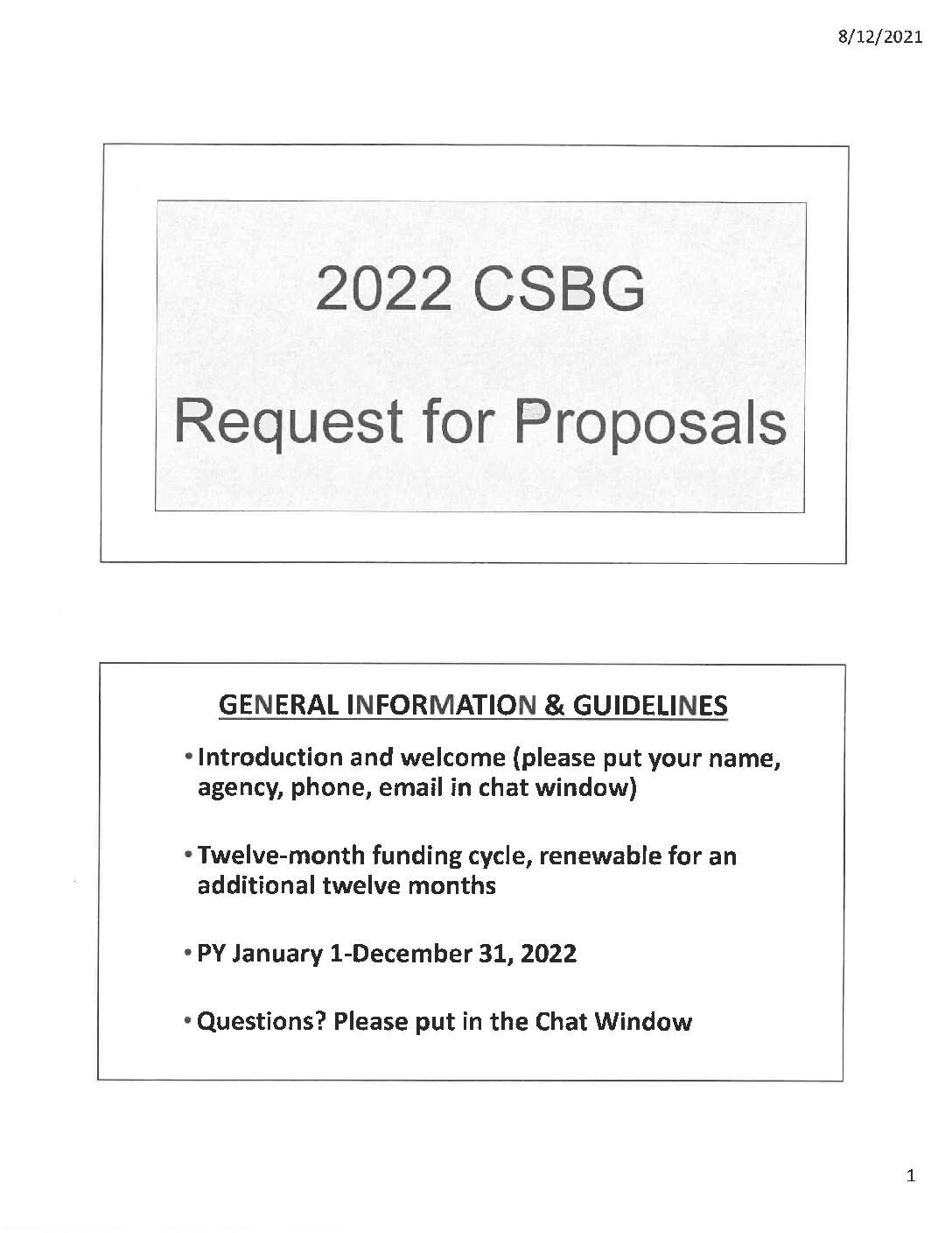 2022 CSBG Offeror’s Conference Presentation