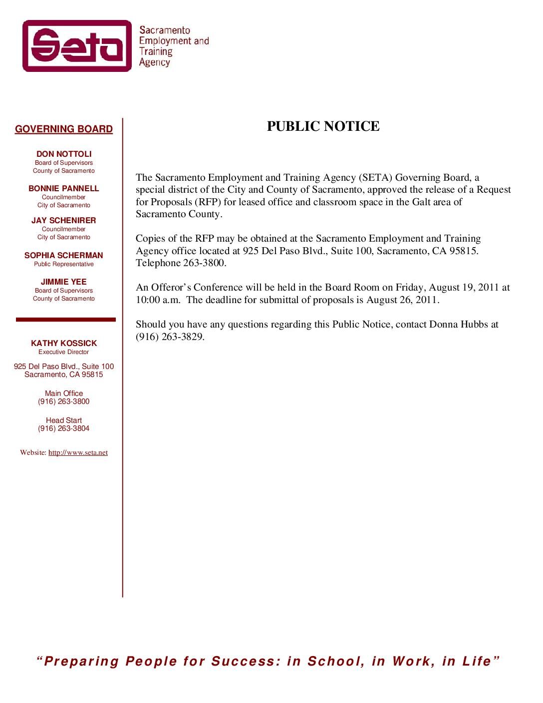 Public Notice_RFP For Leased Office and Classroom