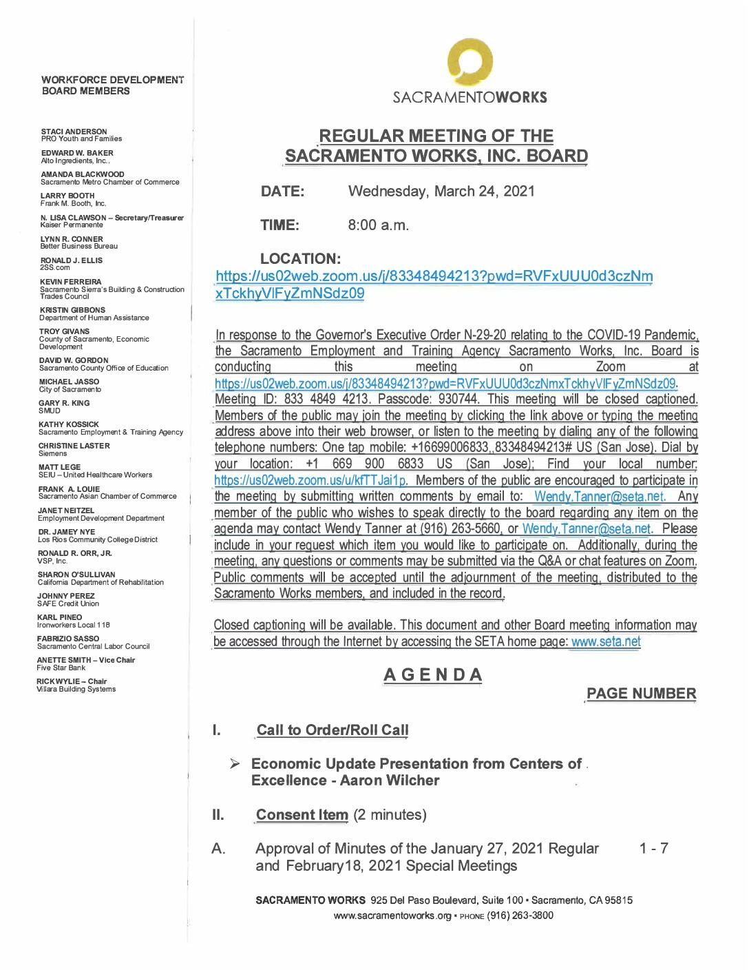 Sacramento Works Board 3/24/2021