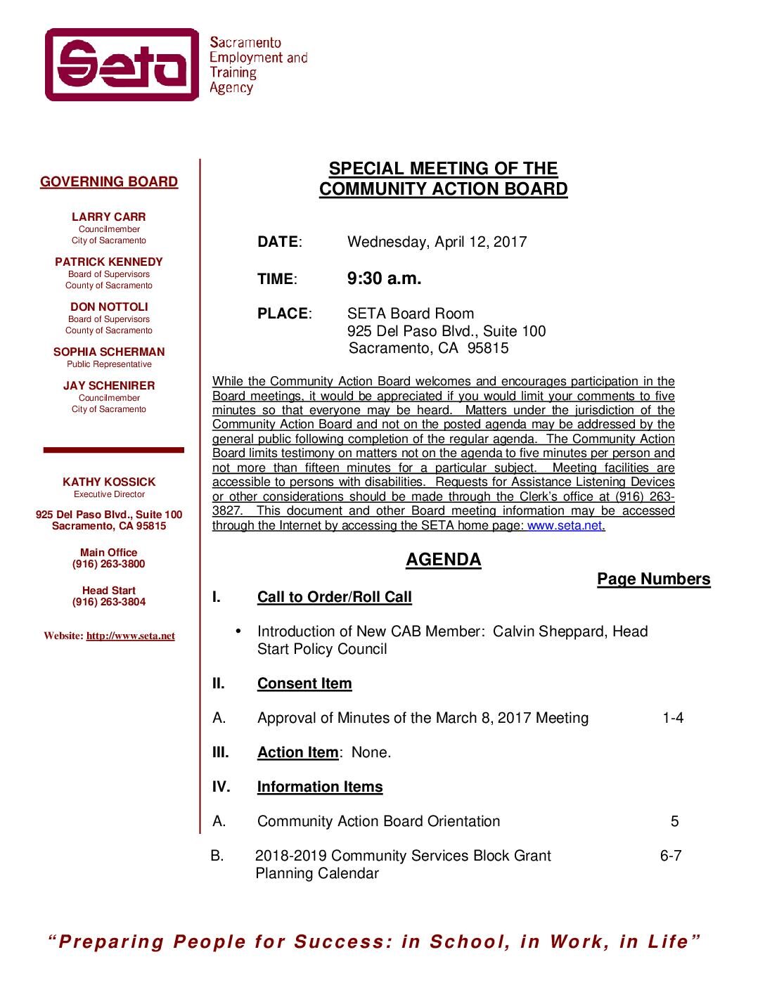 Community Action Board 4/12/17