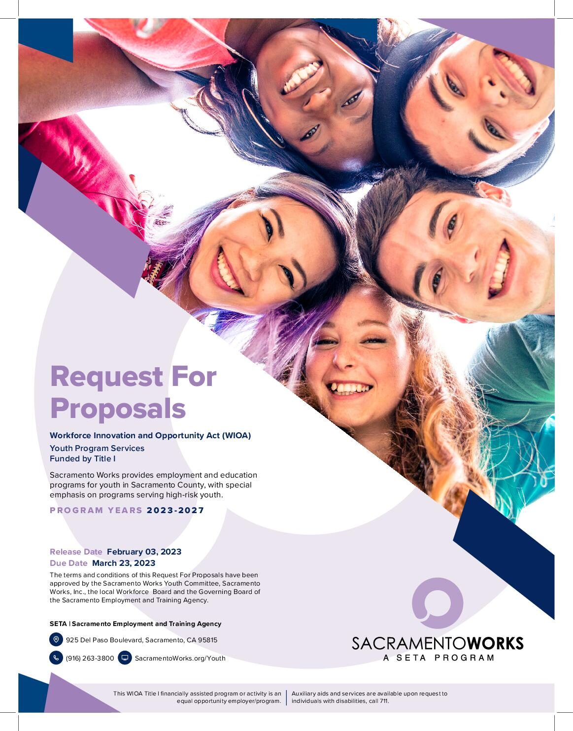 WIOA Youth Program Services RFP 2023/2027