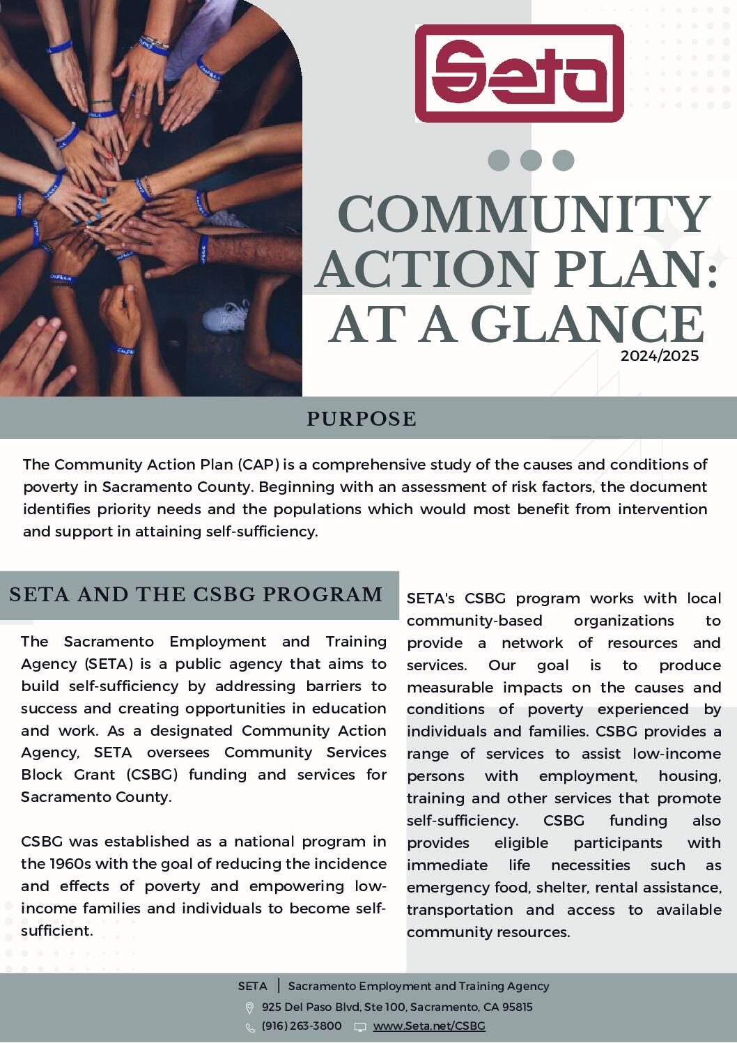 2024/2025 Community Action Plan: At a Glance