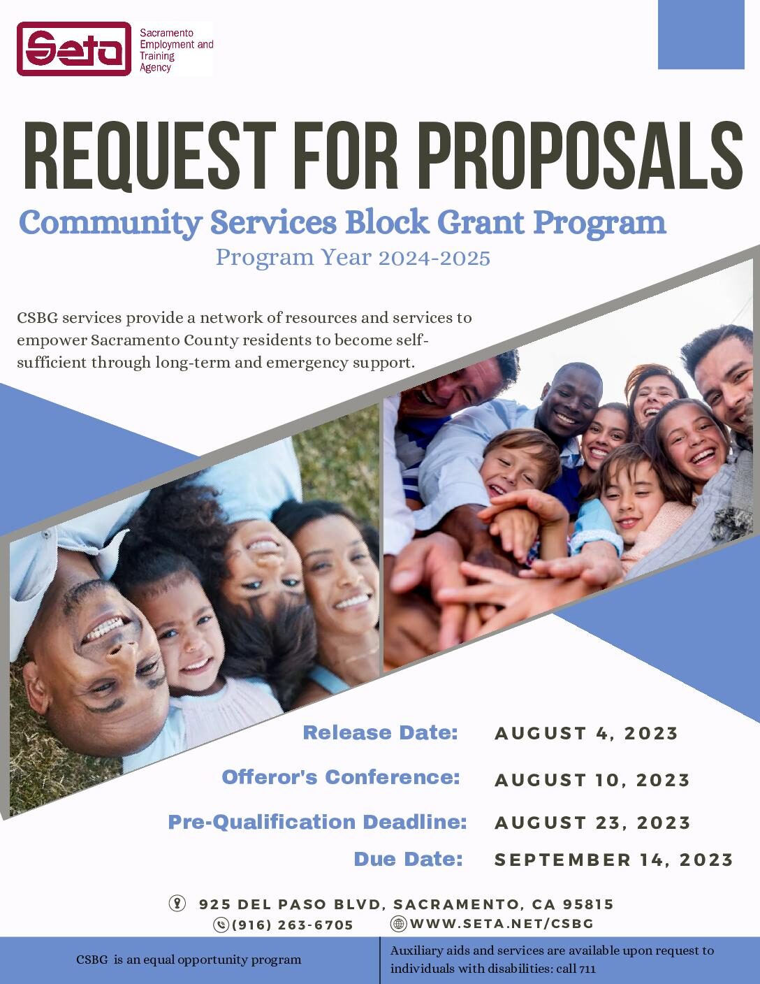 2024/2025 Community Services Block Grant: Request For Proposals