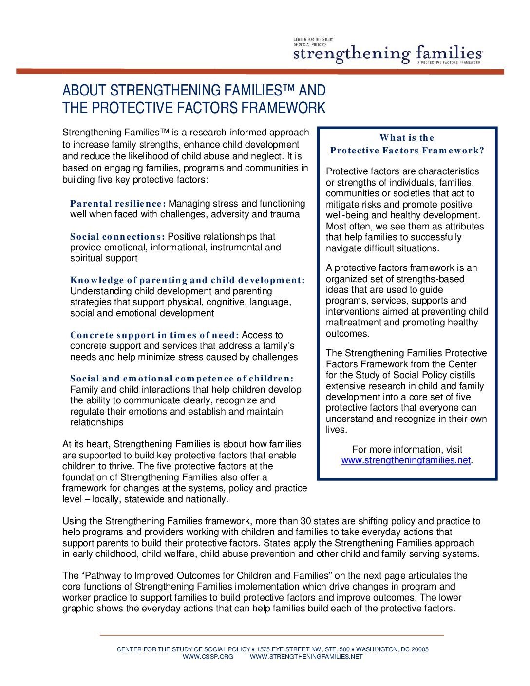 About Strengthening Families (2024 CSBG RFP Framework)