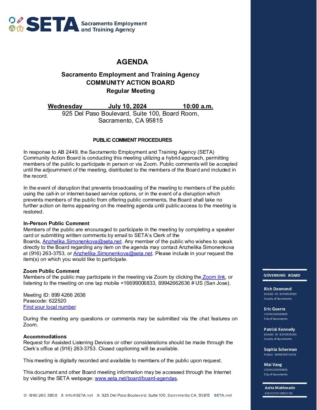 Community Action Board 07/10/2024