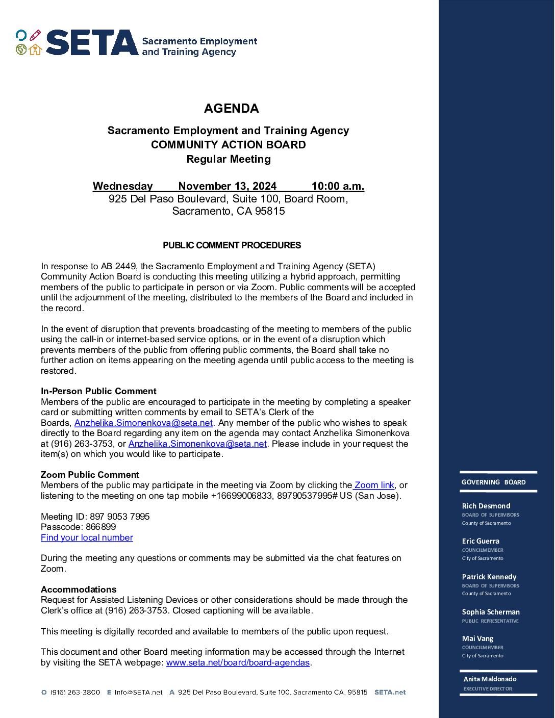 Community Action Board 11/13/2024
