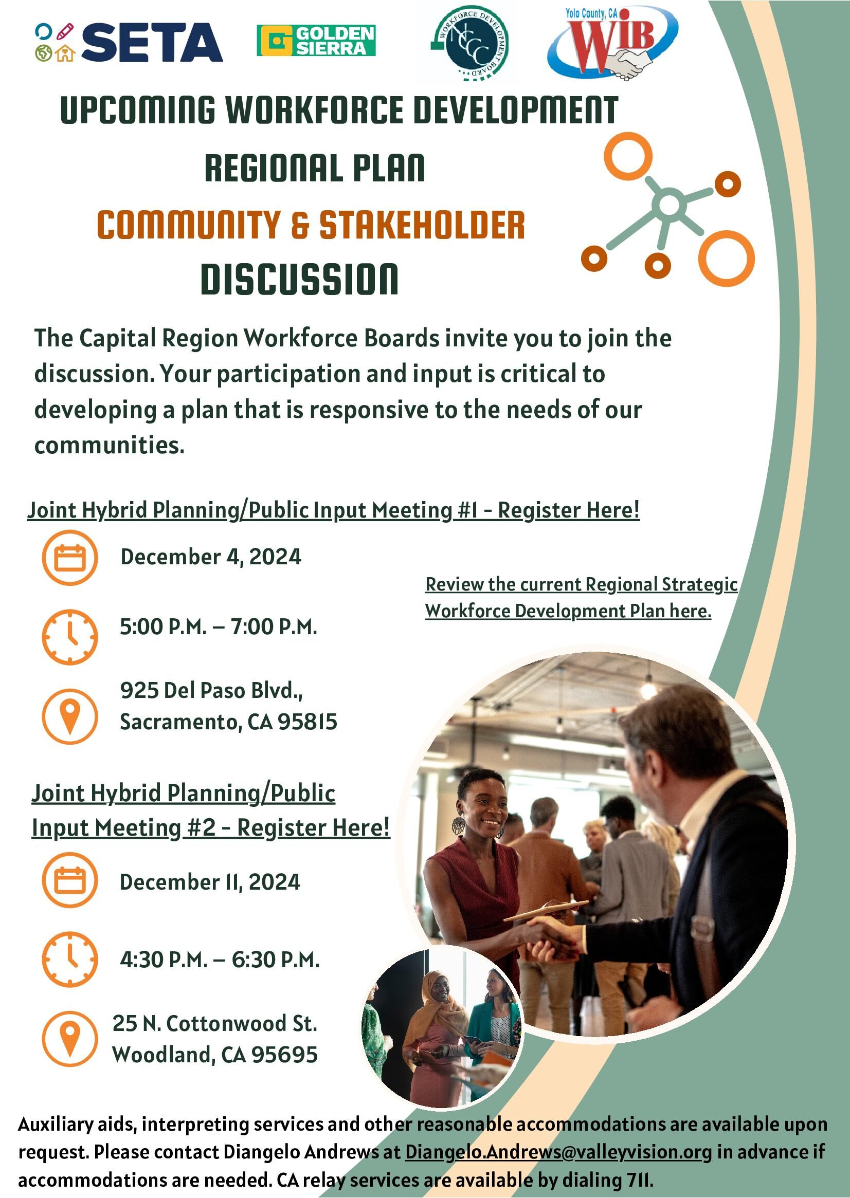 WIOA / Notice of Public Input Meeting for Regional and Local Plans