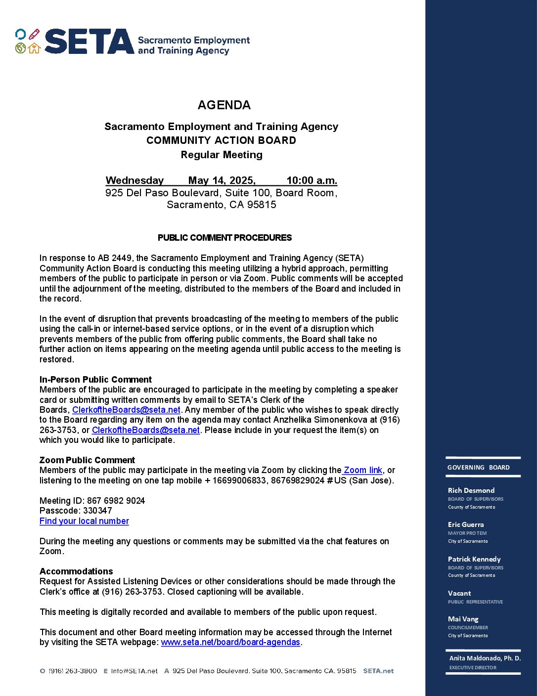 Community Action Board 5/14/2025