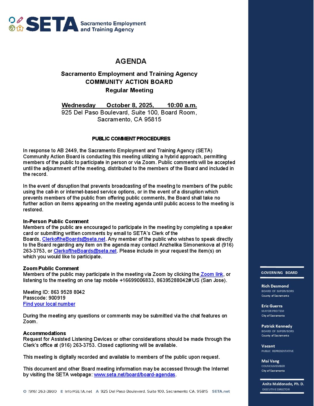 Community Action Board 10/08/2025