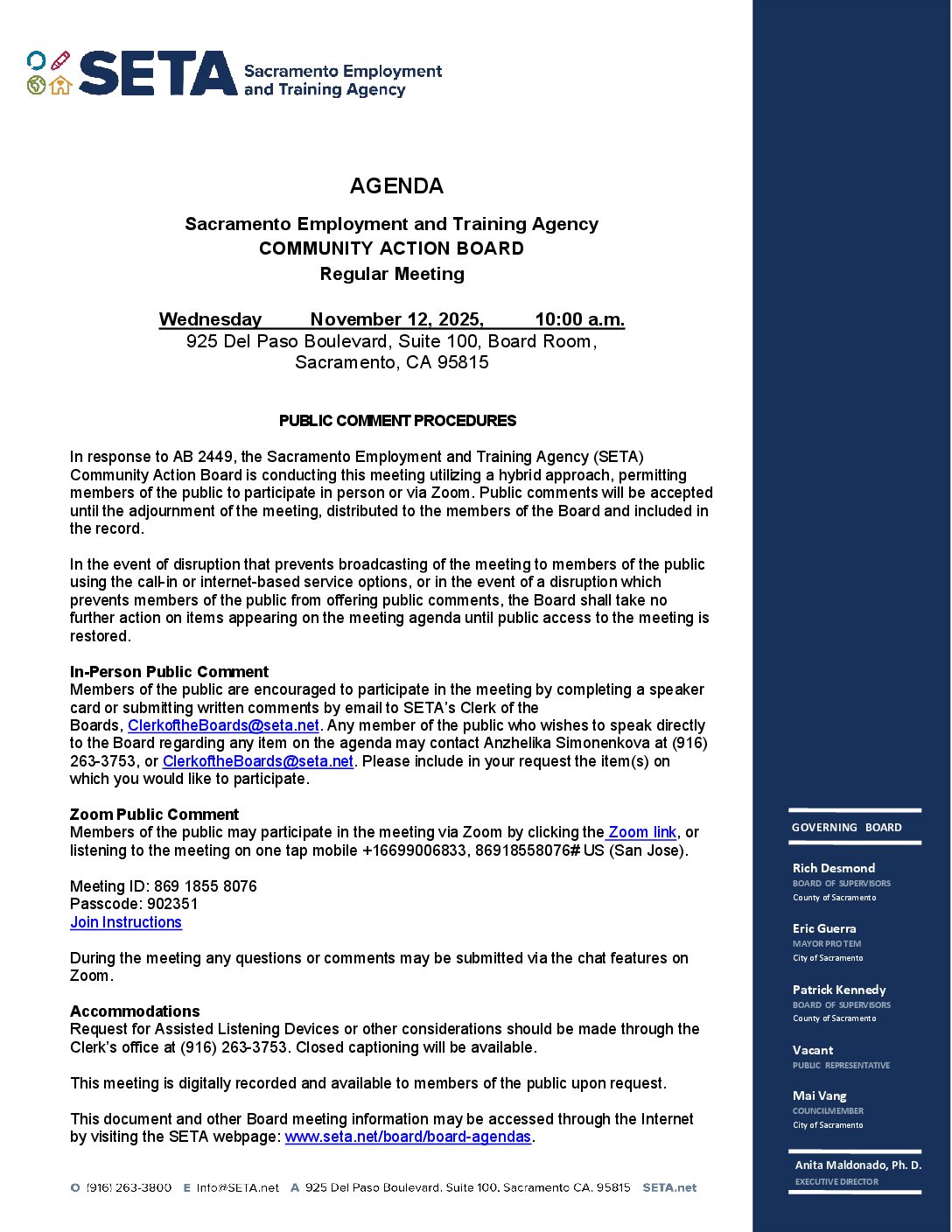 Community Action Board 11/12/2025