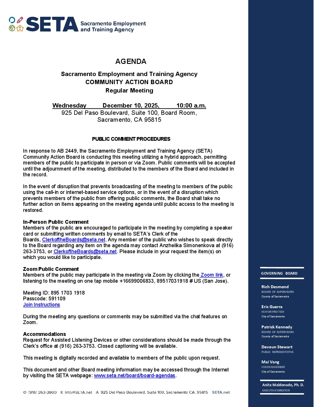 Community Action Board 12/10/2025