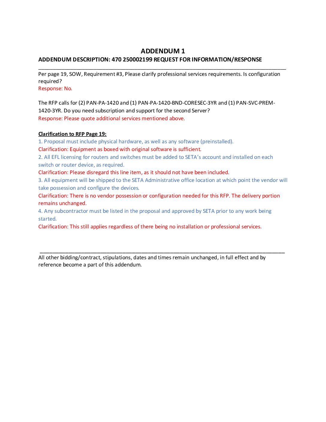 SETA Head Start 470 250002199 Addendum 1