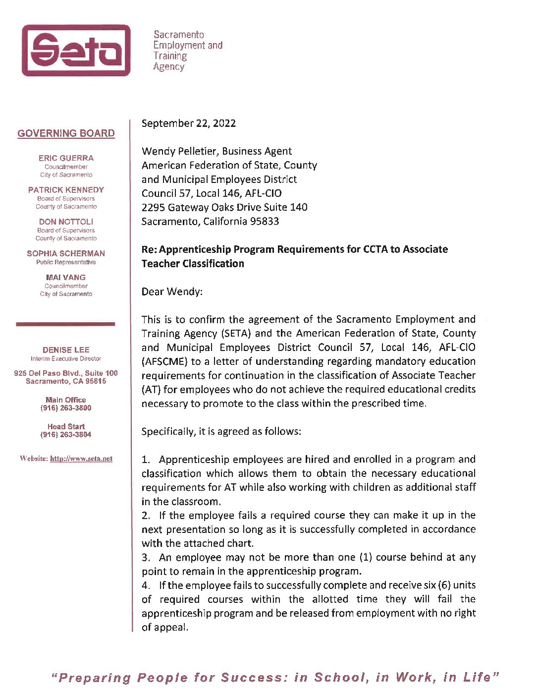 LOU on Apprenticeship Program for Associate Teachers