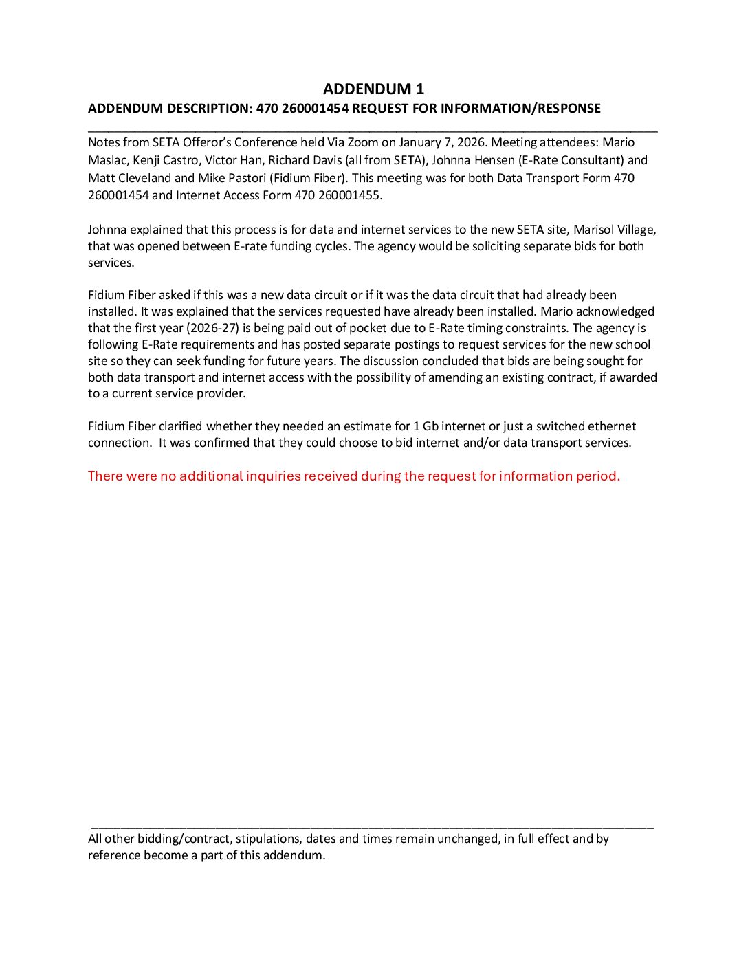 SETA 260001454  Addendum 1