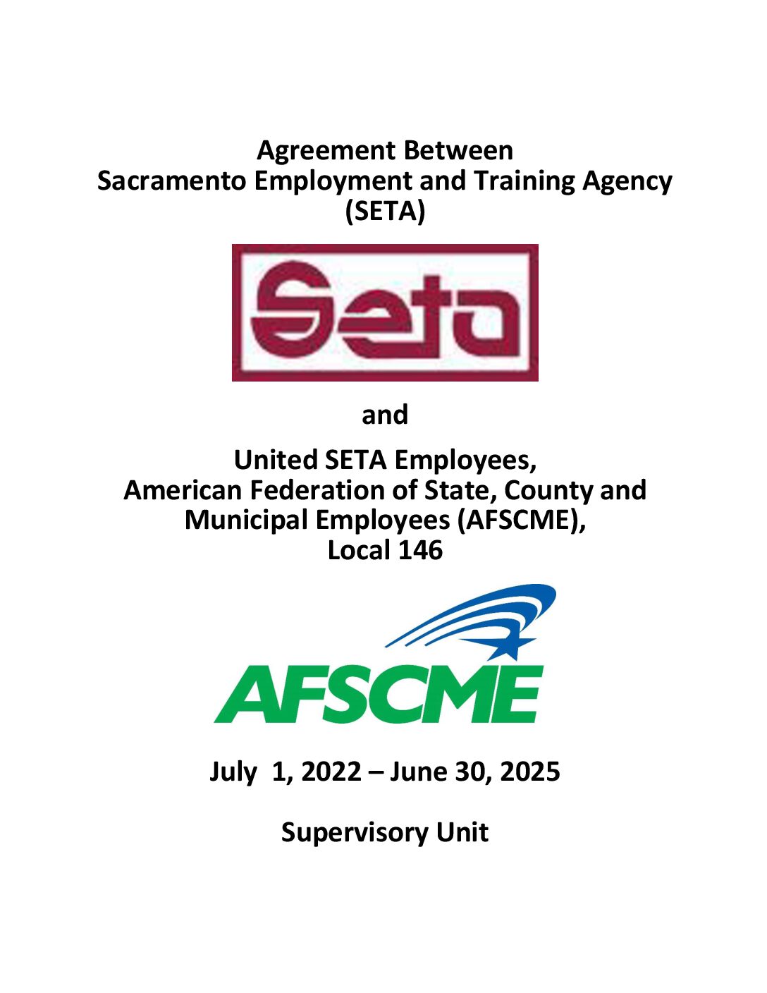 Supervisory Unit Labor Agreement 2022/2025